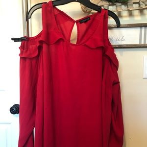 Lane Bryant Tops - Lane Bryant Red Cold Shoulder Blouse sz 24 Lane Bryant Tops - Lane Bryant Red Cold Shoulder Blouse sz 24